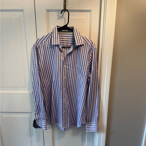 Bugatchi Other - Bugatchi Purple and White Striped Shirt